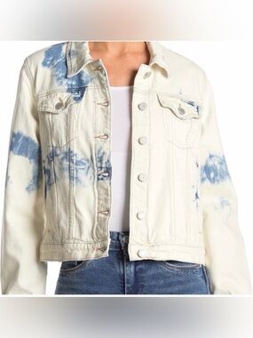 Blank NYC Cream & Blue Tie dye Denim Jacket